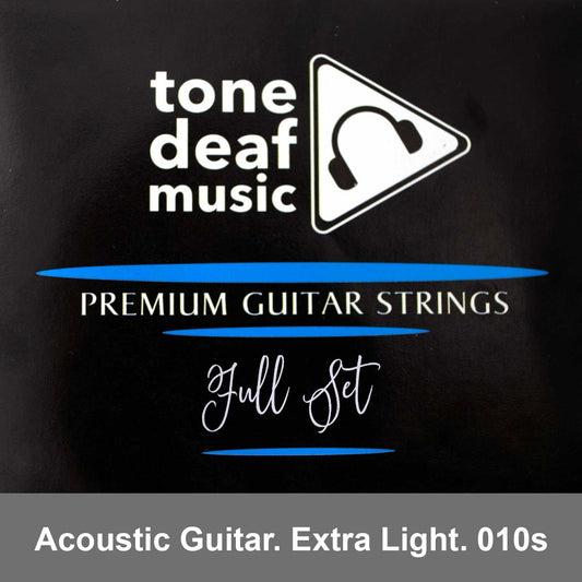 Tone Deaf Music Acoustic Guitar Strings (Extra Light Gauge) .010 – .048 phosphor  bronze wound steel string