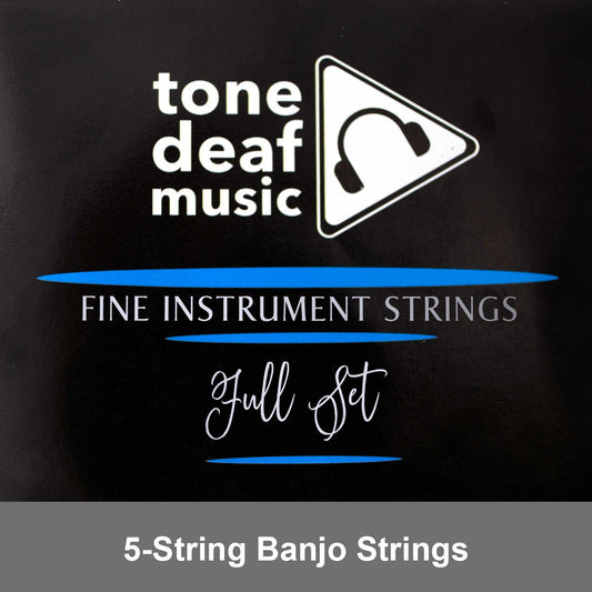 Tone Deaf Music Banjo Strings (set of 5) String Gauges:- 010 012 016 023 010