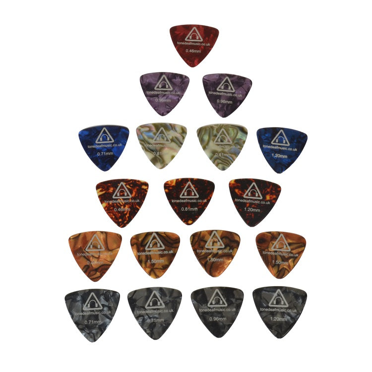 Tone Deaf Music Large Guitar Plectrums (Pack of 18 Picks) Large Celluloid