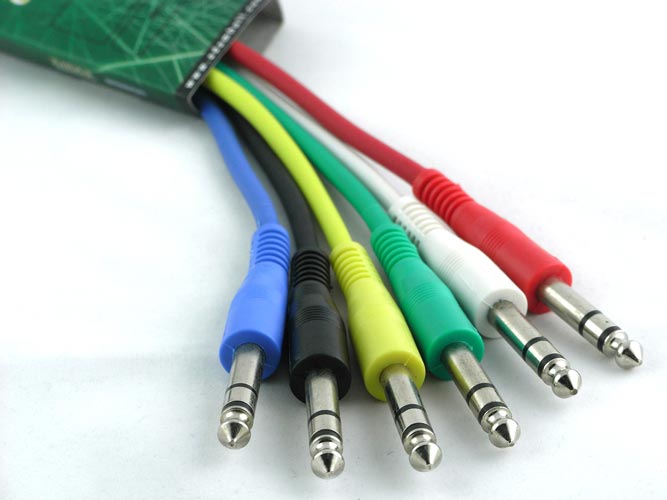 Adam Hall 0.9m stereo balanced jack to jack patch cables. 6 pack