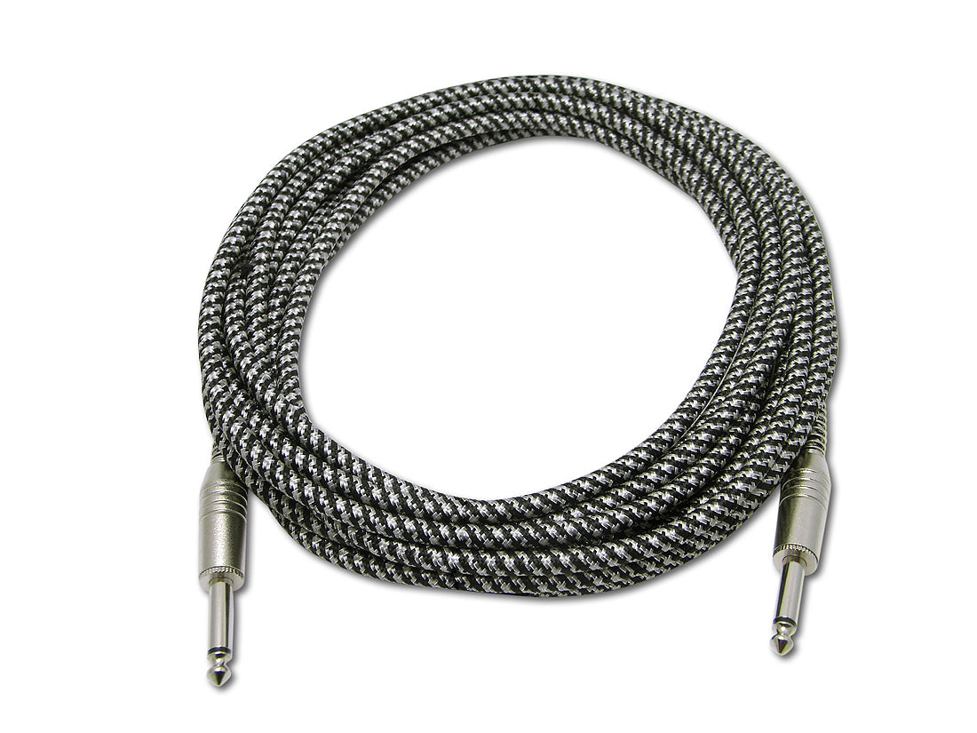 Snakebite Professional Guitar / Instrument Cable with Fabric Braid and Metal Plugs. Jack to Jack Lead. Suitable for guitar, bass, keyboards etc