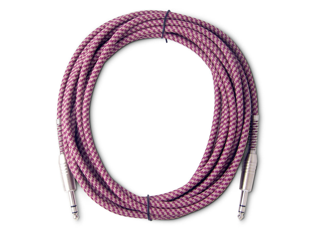 Snakebite Stereo 1/4" Jack to Jack Cable. Cloth weave / Fabric braid lead. Noiseless OFC