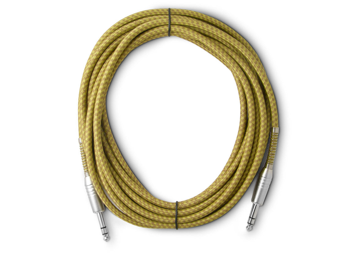 Snakebite Stereo 1/4" Jack to Jack Cable. Cloth weave / Fabric braid lead. Noiseless OFC