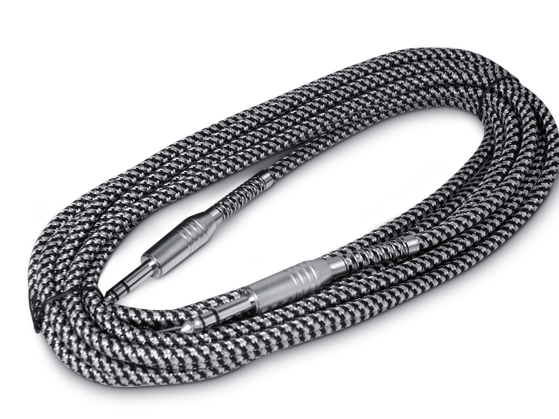 Snakebite Stereo 1/4" Jack to Jack Cable. Cloth weave / Fabric braid lead. Noiseless OFC