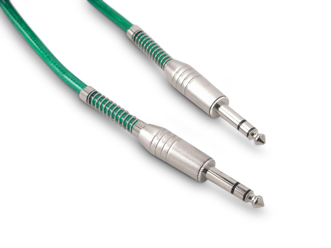 Snakebite Professional Stereo 1/4" Jack to Jack Cable. TRS lead in Transparent Sleeve. Noiseless OFC