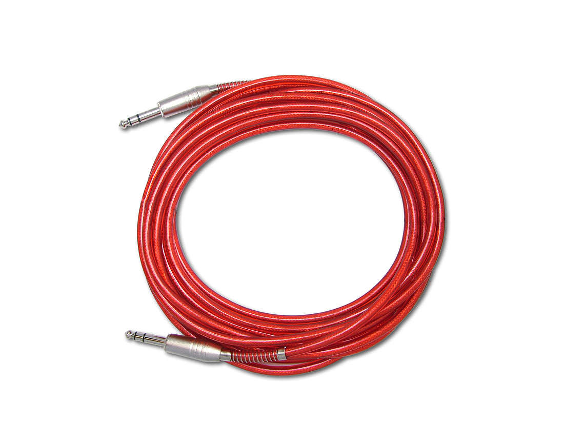 Snakebite Professional Stereo 1/4" Jack to Jack Cable. TRS lead in Transparent Sleeve. Noiseless OFC