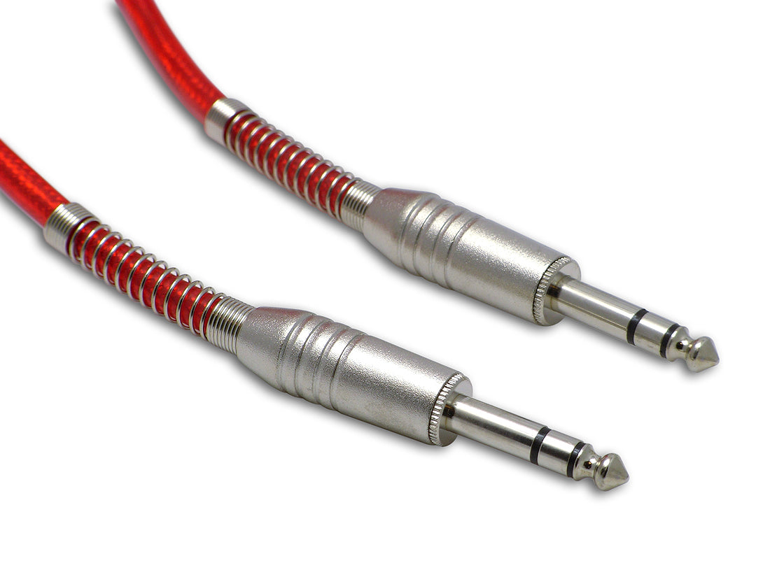 Snakebite Professional Stereo 1/4" Jack to Jack Cable. TRS lead in Transparent Sleeve. Noiseless OFC