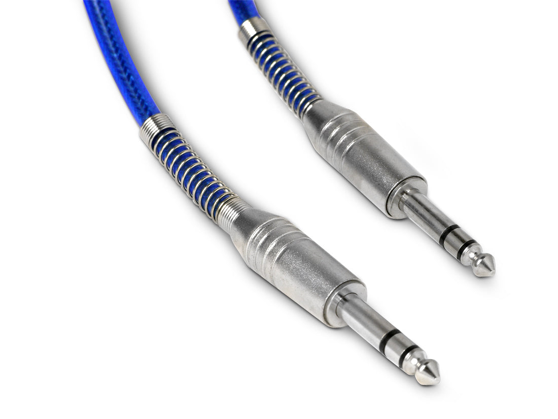 Snakebite Professional Stereo 1/4" Jack to Jack Cable. TRS lead in Transparent Sleeve. Noiseless OFC