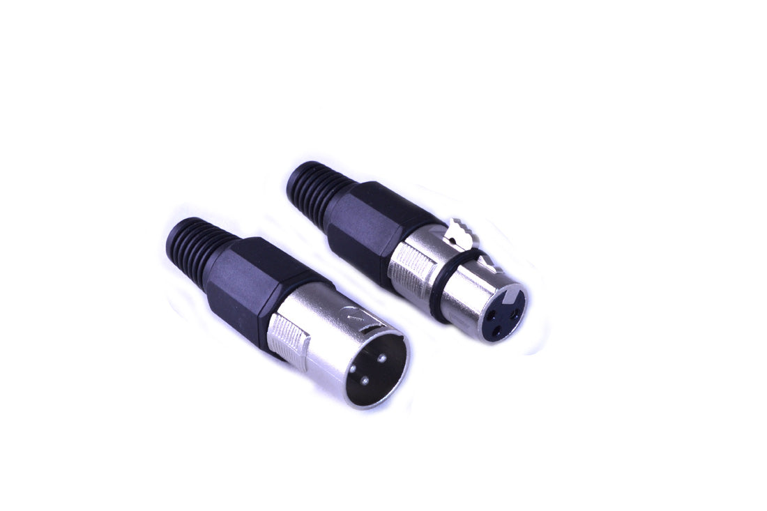 XLR 3 pin straight Connectors. Male or Female. Suitable for microphone and other audio cables