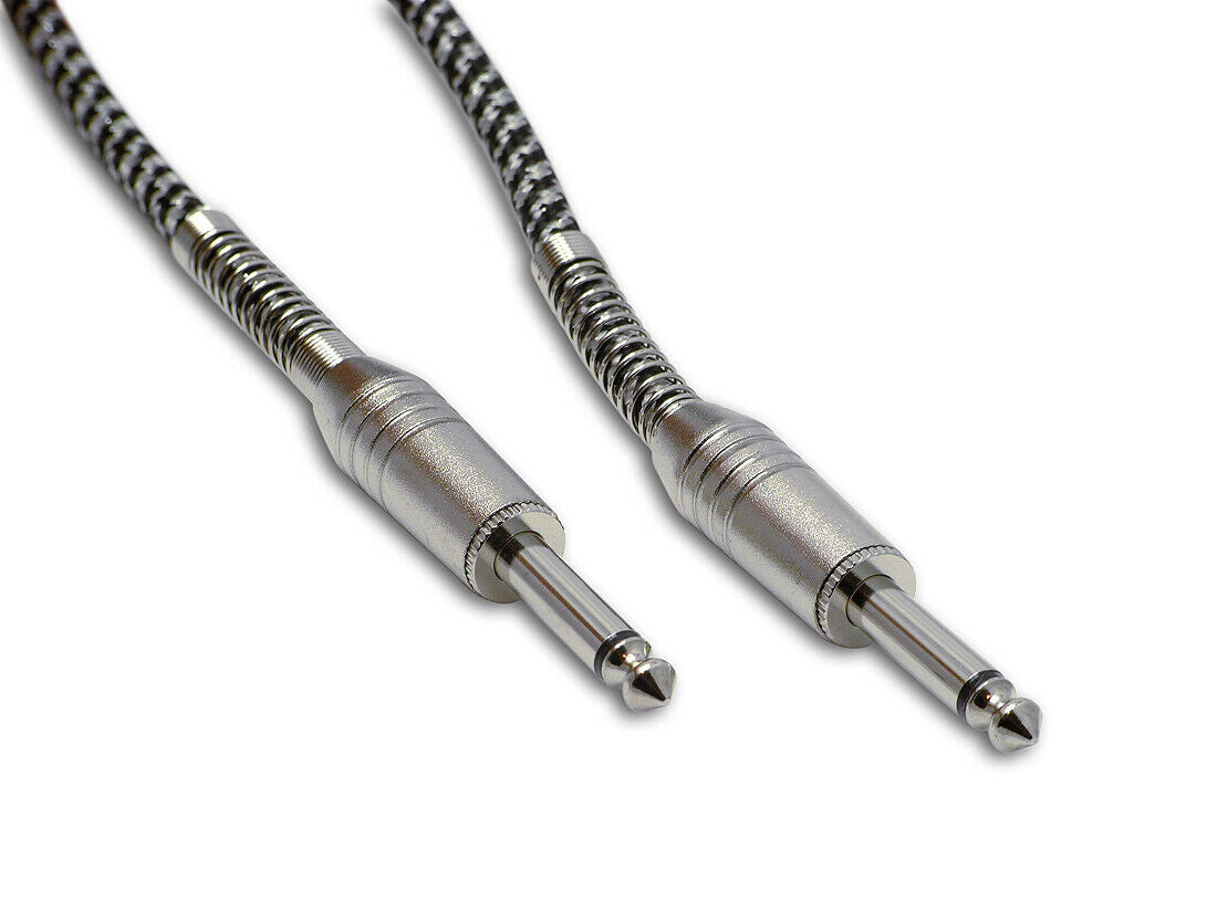 Snakebite Professional Guitar / Instrument Cable with Fabric Braid and Metal Plugs. Jack to Jack Lead. Suitable for guitar, bass, keyboards etc